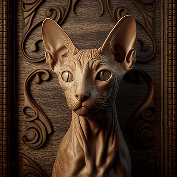 3D model Cornish Rex cat (STL)